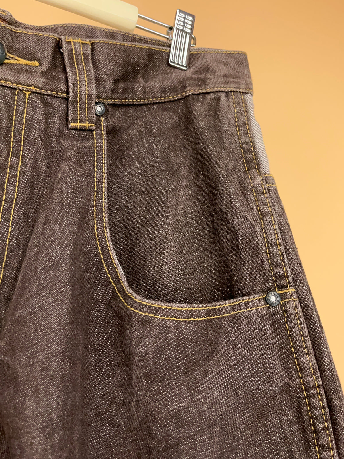 1990s Paco Sport Brown Wash Baggy Jeans - 33"