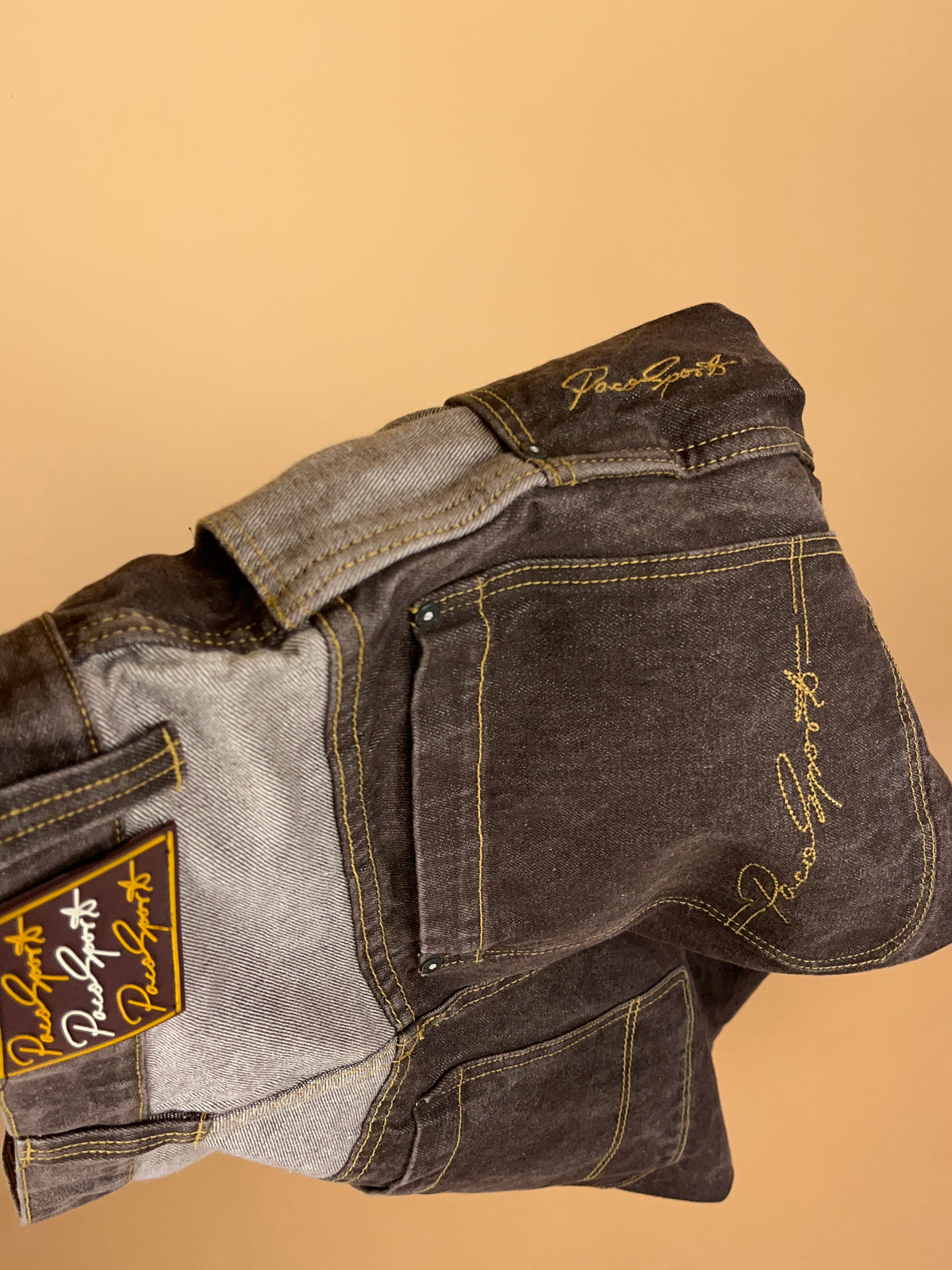 1990s Paco Sport Brown Wash Baggy Jeans - 33"