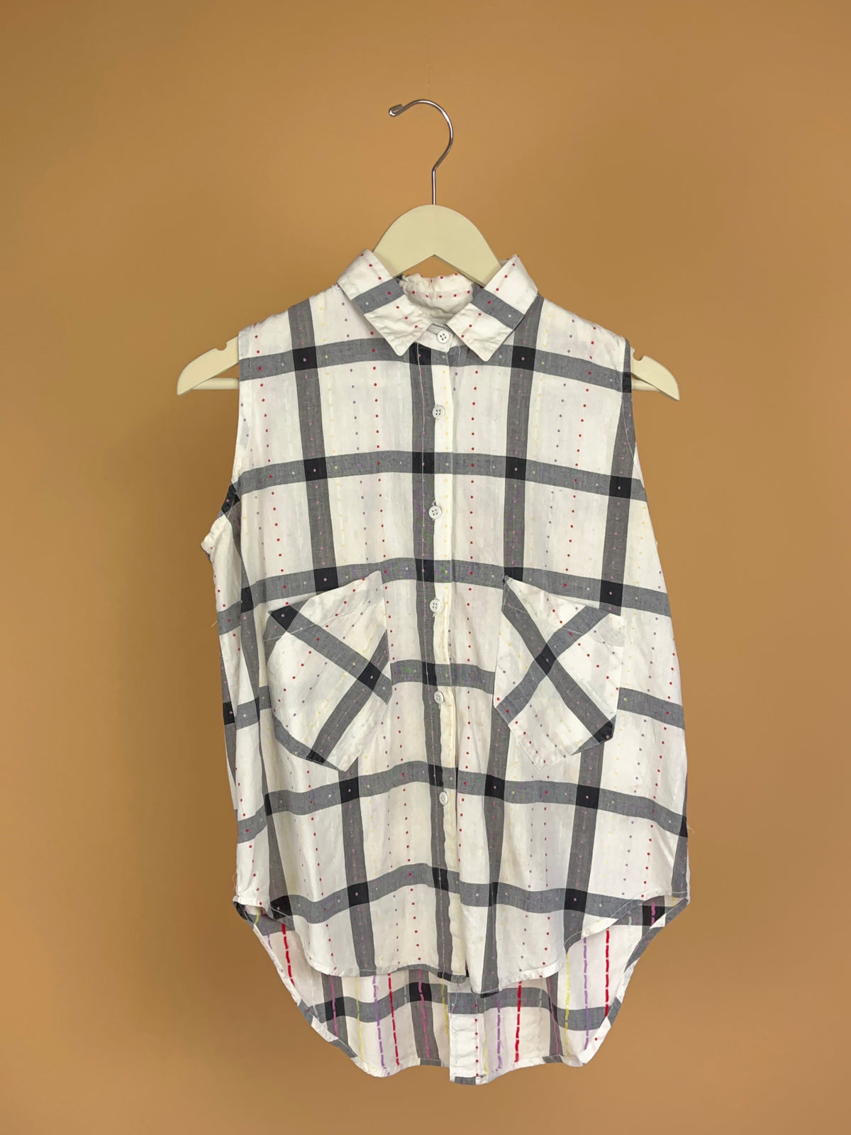 Checkered Collard Blouse
