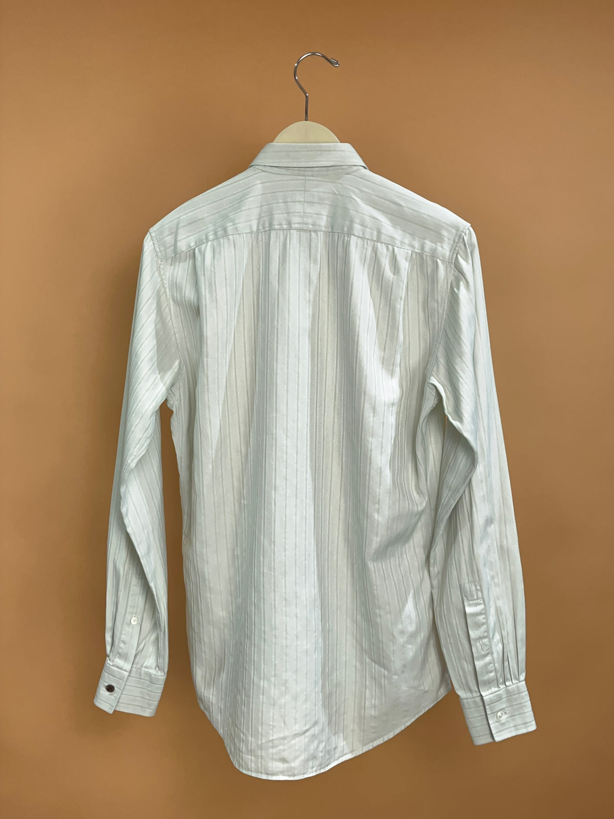 1990's Hermès Herringbone Ivory Cotton Shirt -M