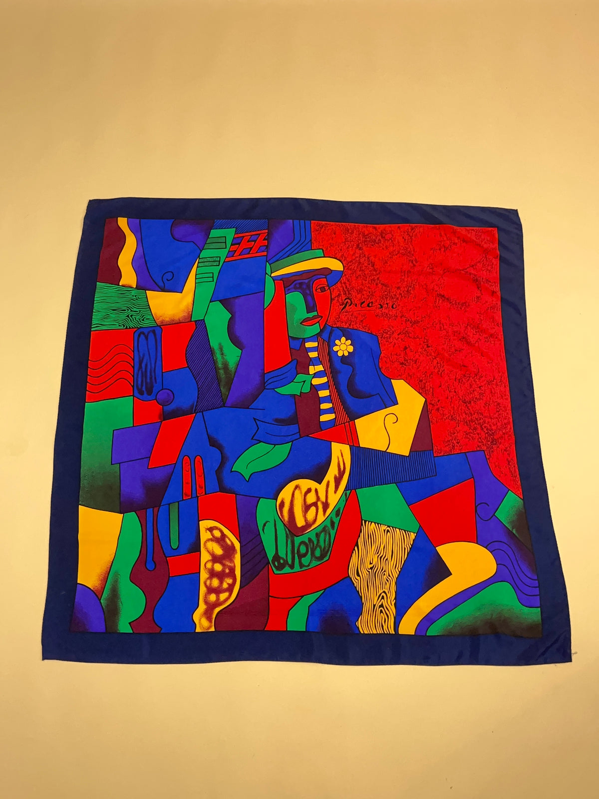 Paloma Picasso Vibrant Cubist Portrait Scarf