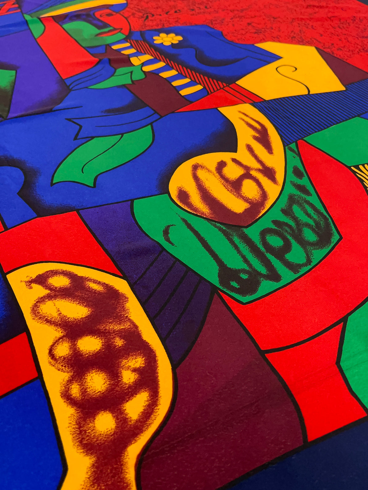 Paloma Picasso Vibrant Cubist Portrait Scarf