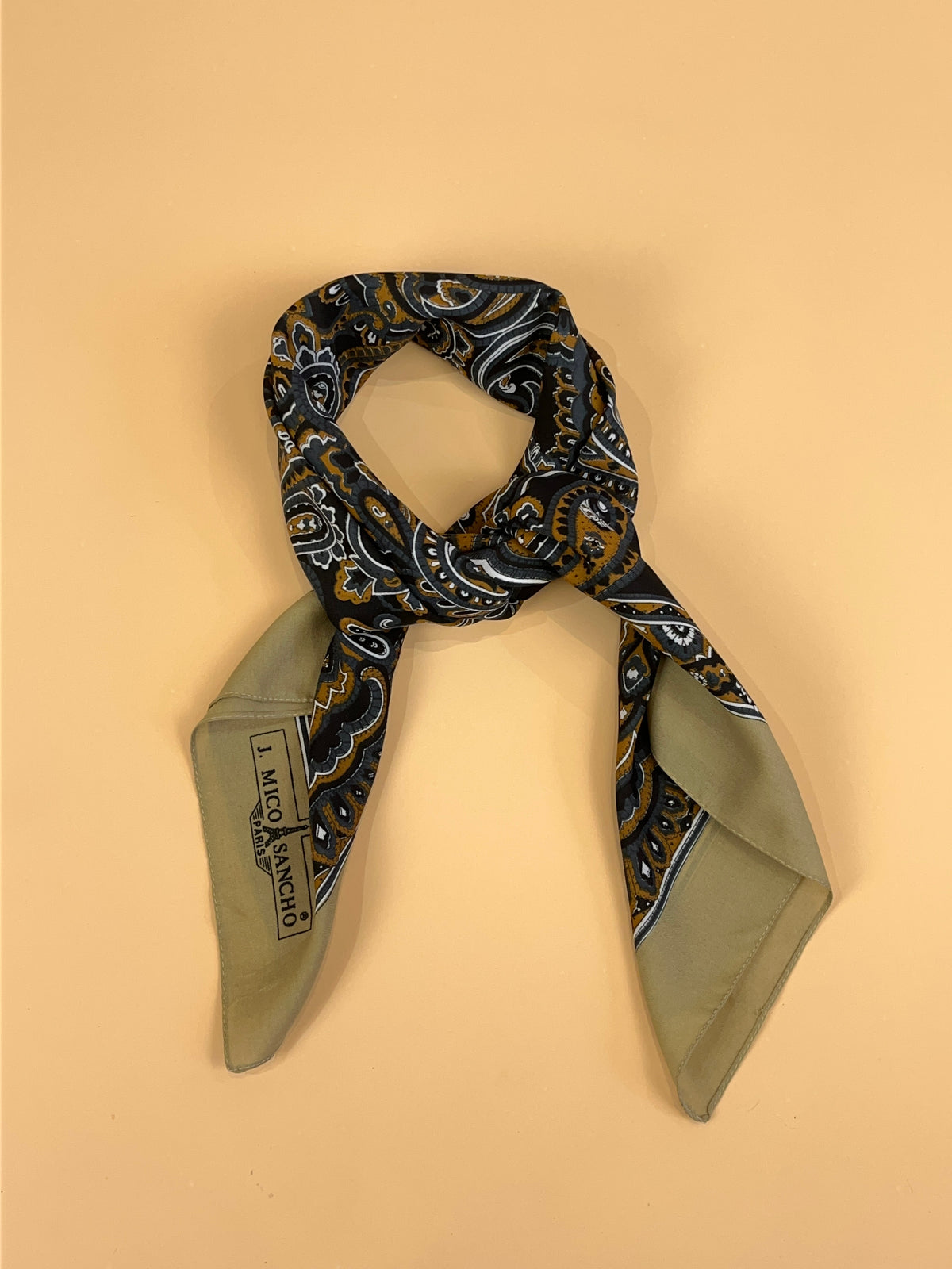 Beige & Blue Paisley Scarf