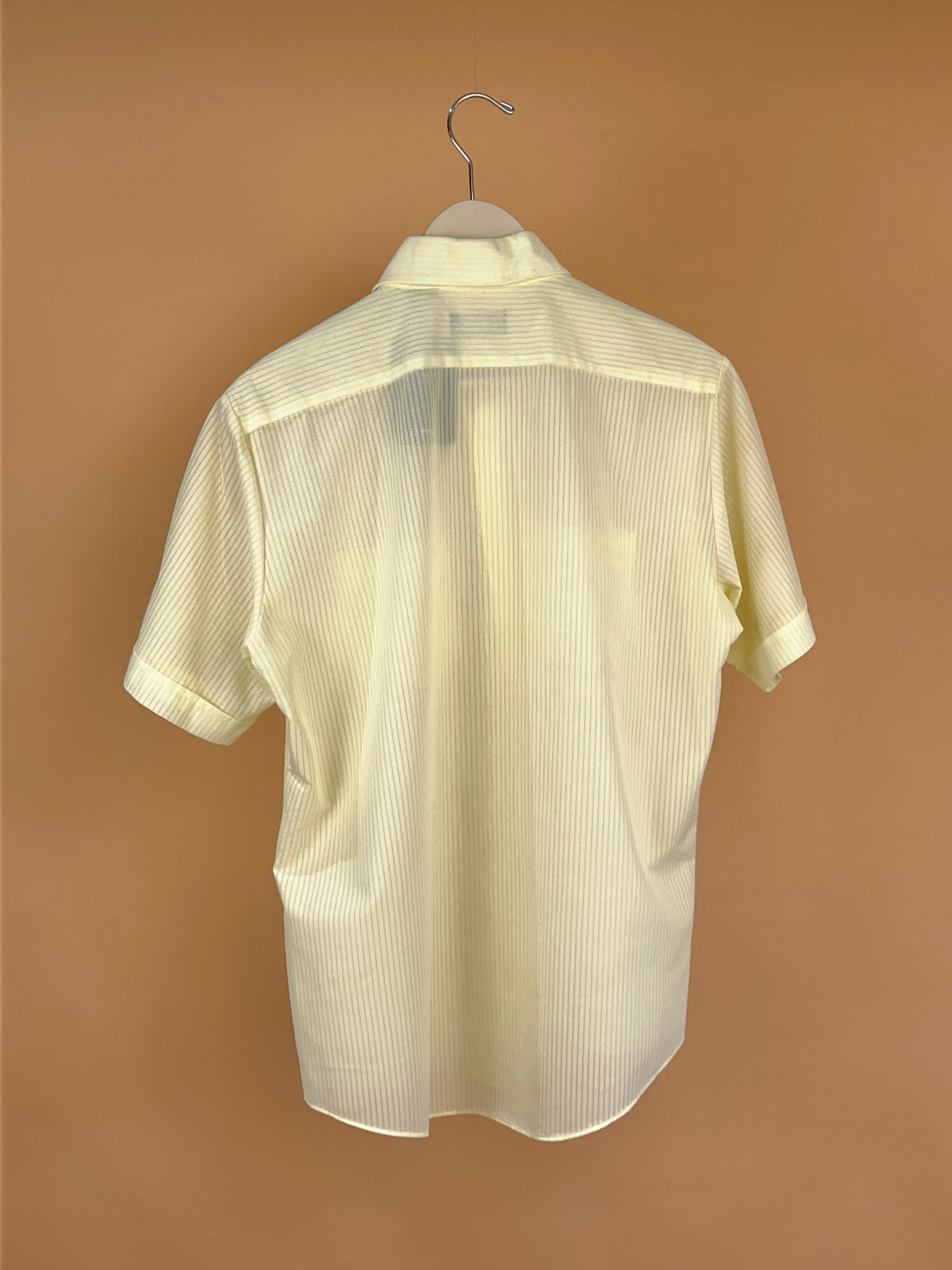1960s Year Rounder Sheer Lemon Short Sleeve Shirt -L