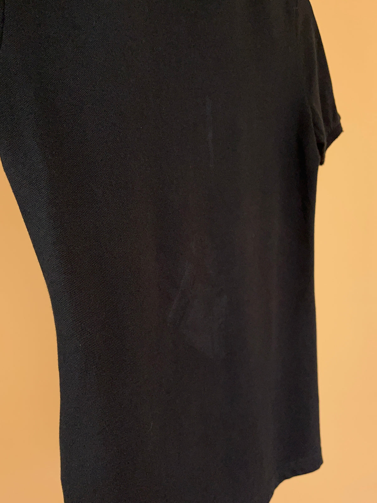 Burberry Brit black cotton pique polo shirt with plaid placket lining — Arkive Vintage