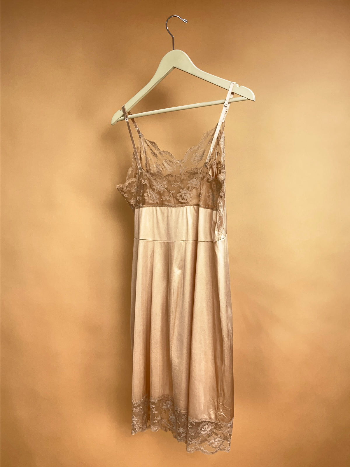 1970's Herson Kickernick Rose Gold Slip Dress size 40