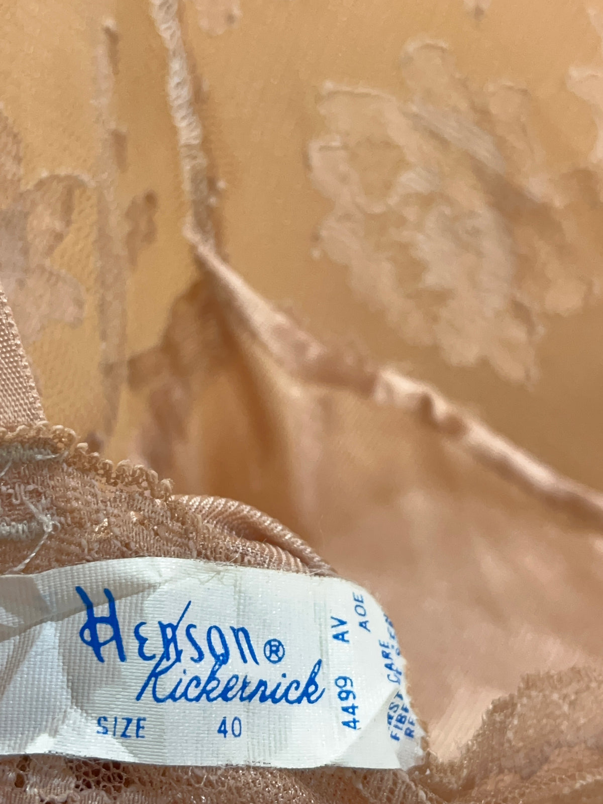1970's Herson Kickernick Rose Gold Slip Dress size 40