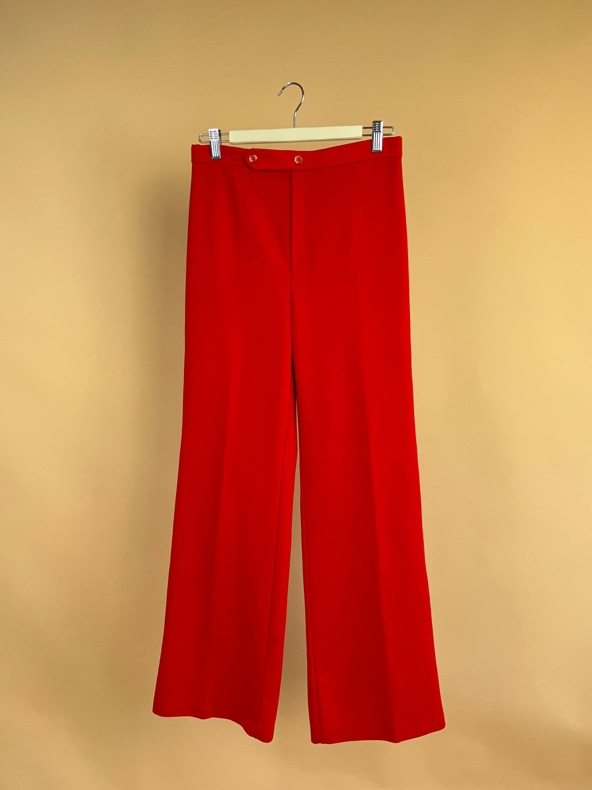 1970s Red High Waisted Flare Trouser - 6