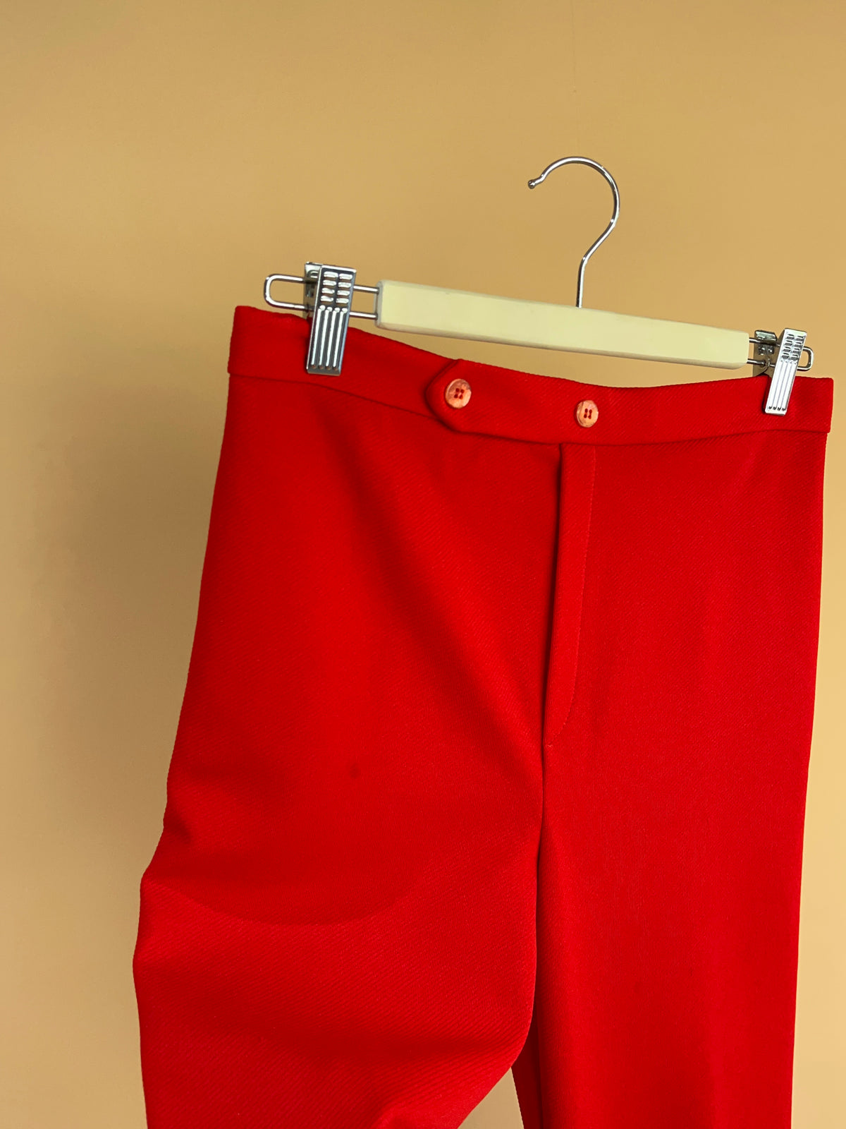 1970's red high waisted flare trousers — Arkive Vintage