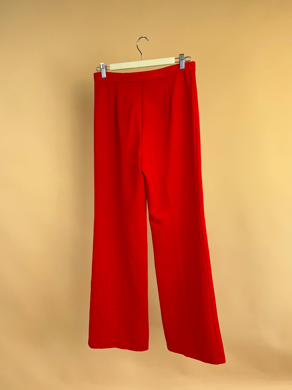 1970s Red High Waisted Flare Trouser - 6