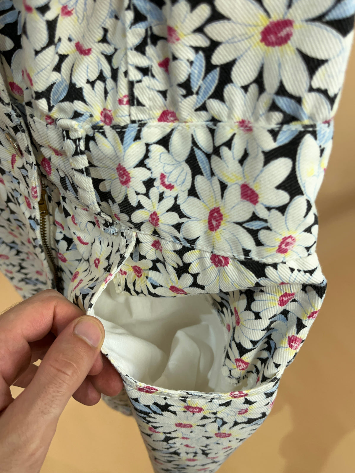 1990s Paris Blues Denim Floral Dress - 8