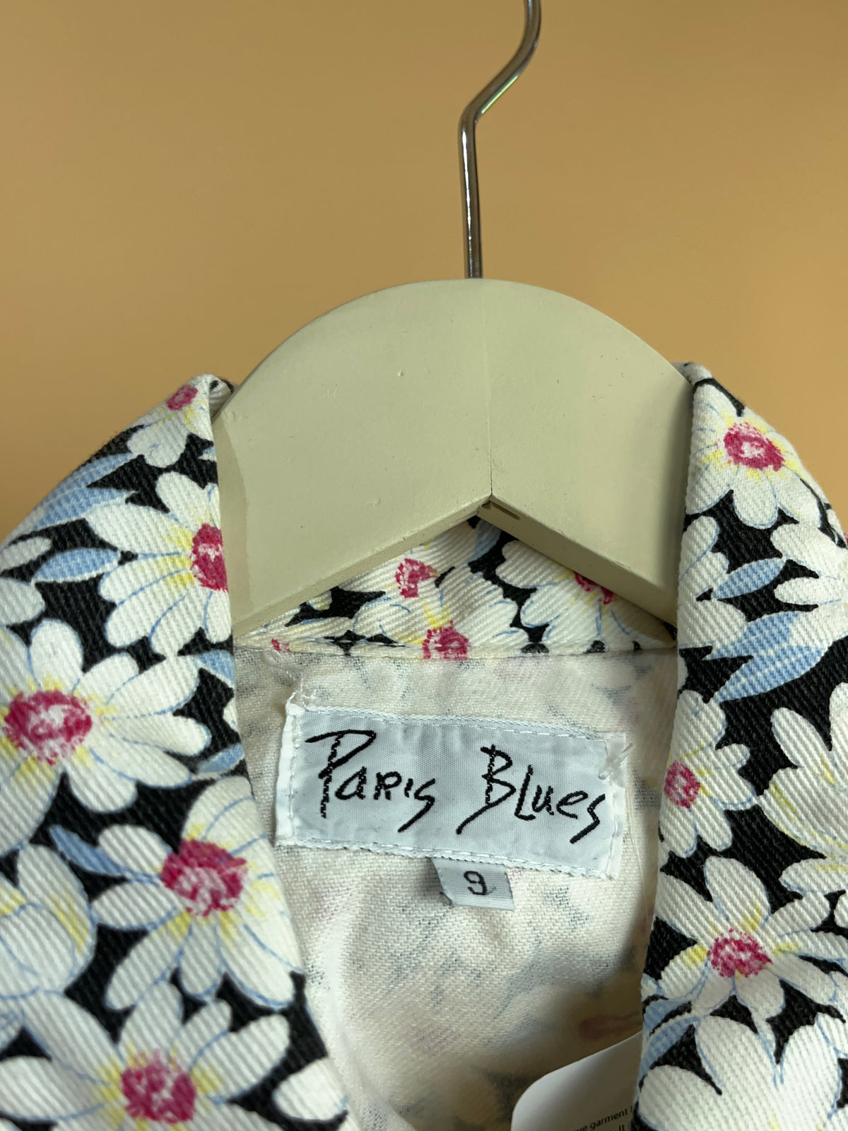 1990s Paris Blues Denim Floral Dress - 8