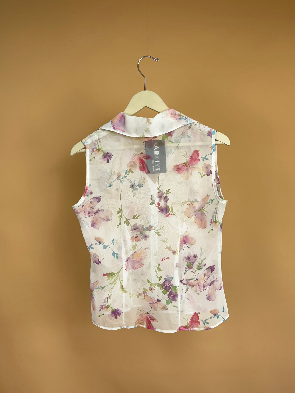 1990s Floral Collard Blouse