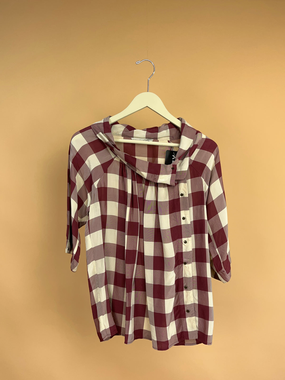 Y2K Stella McCartney Burgundy Gingham Blouse