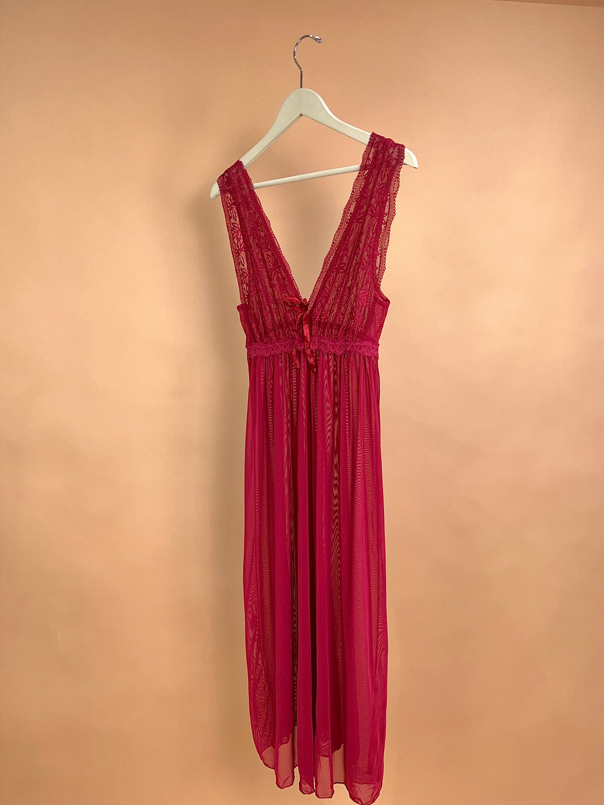 Red Slinky Maxi Slip Dress size S