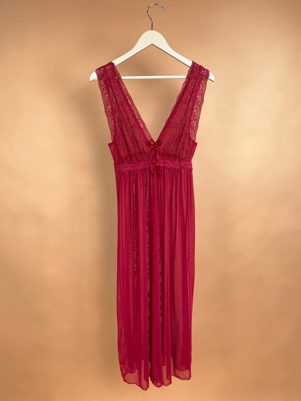 Red Slinky Maxi Slip Dress size S