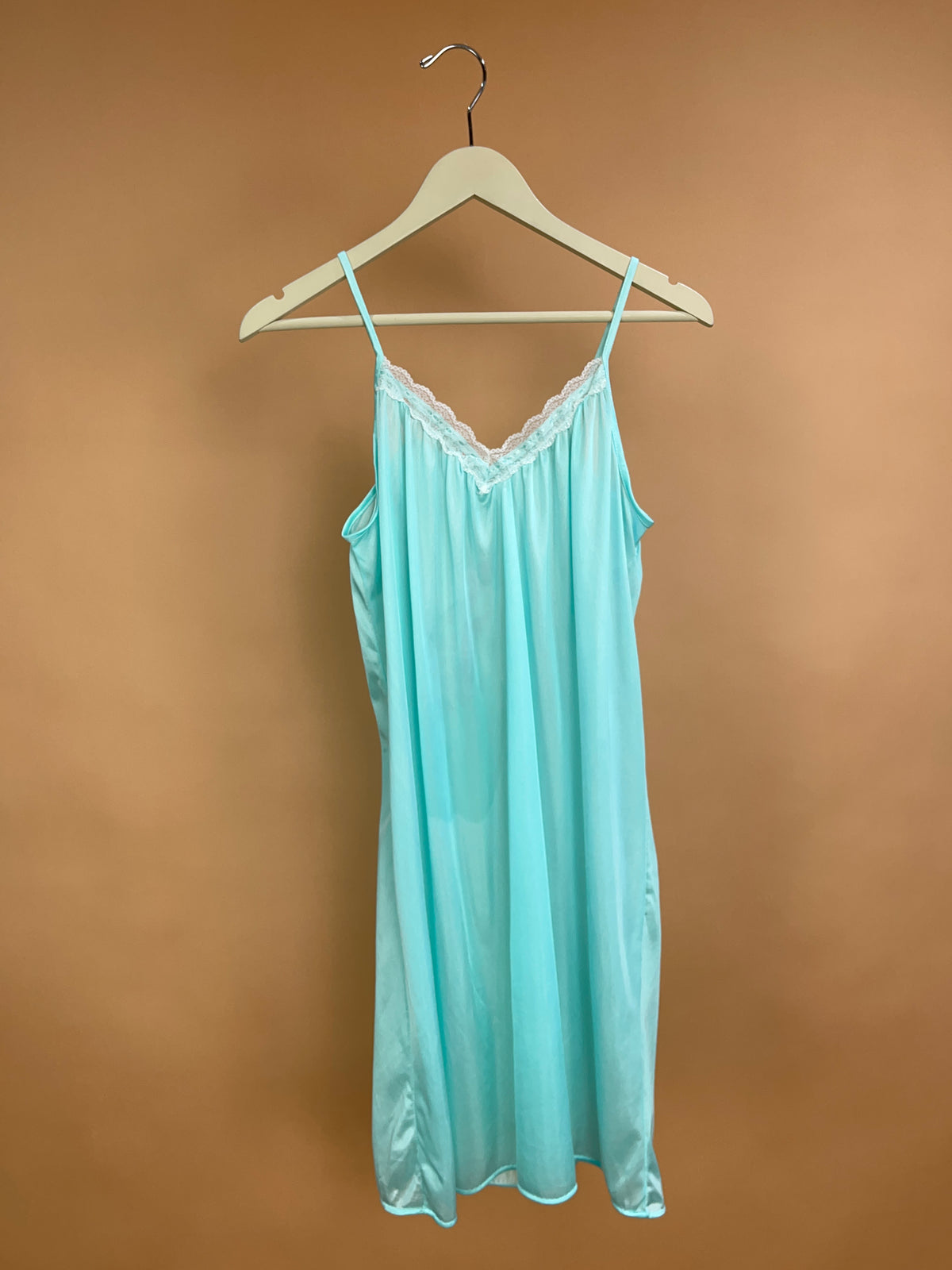 1970's IGLWU Teal Slip Dress Two Piece size S