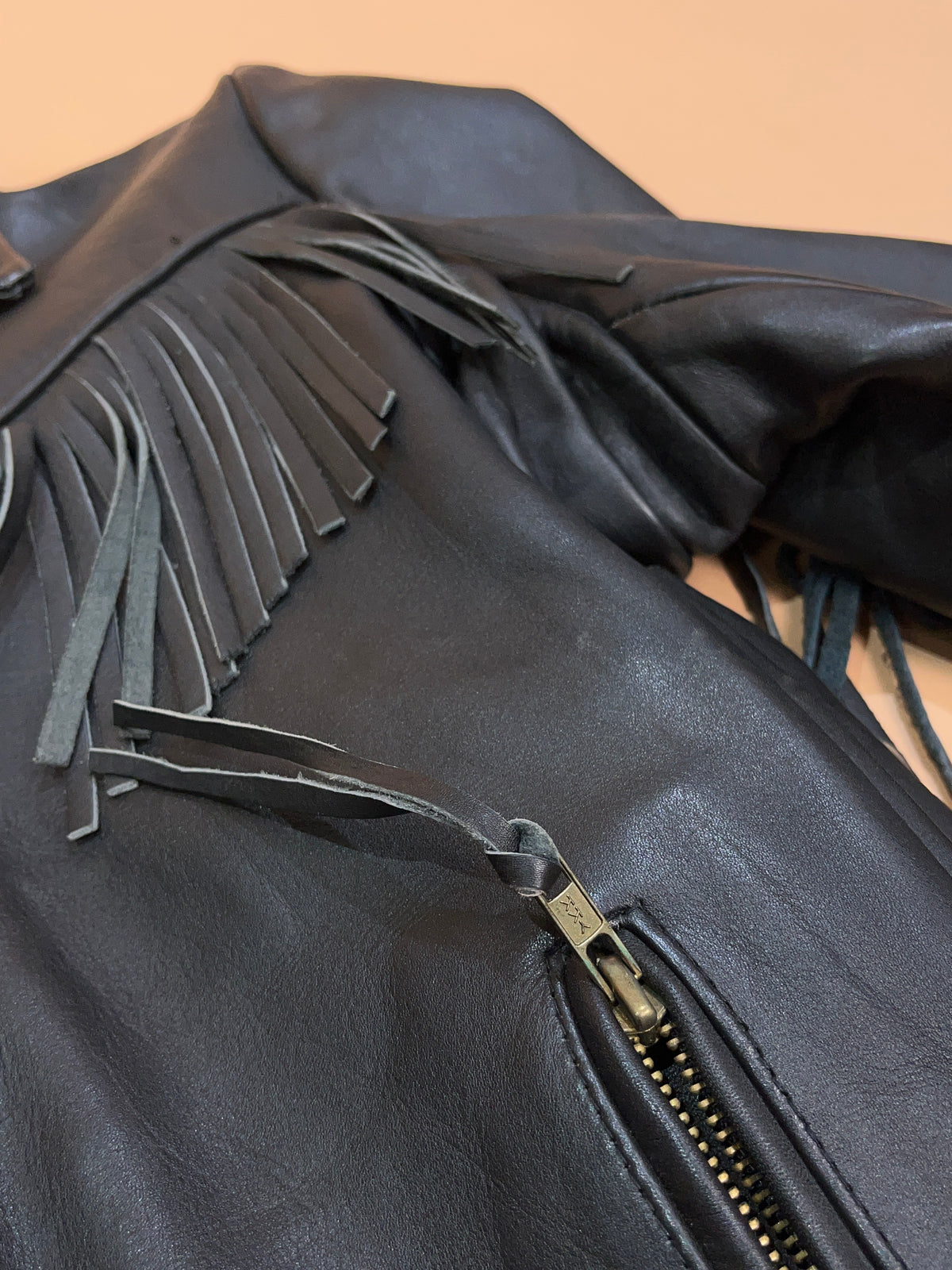 1990's Ultimate Creation by PLG Fringe Leather Biker Jacket - S
