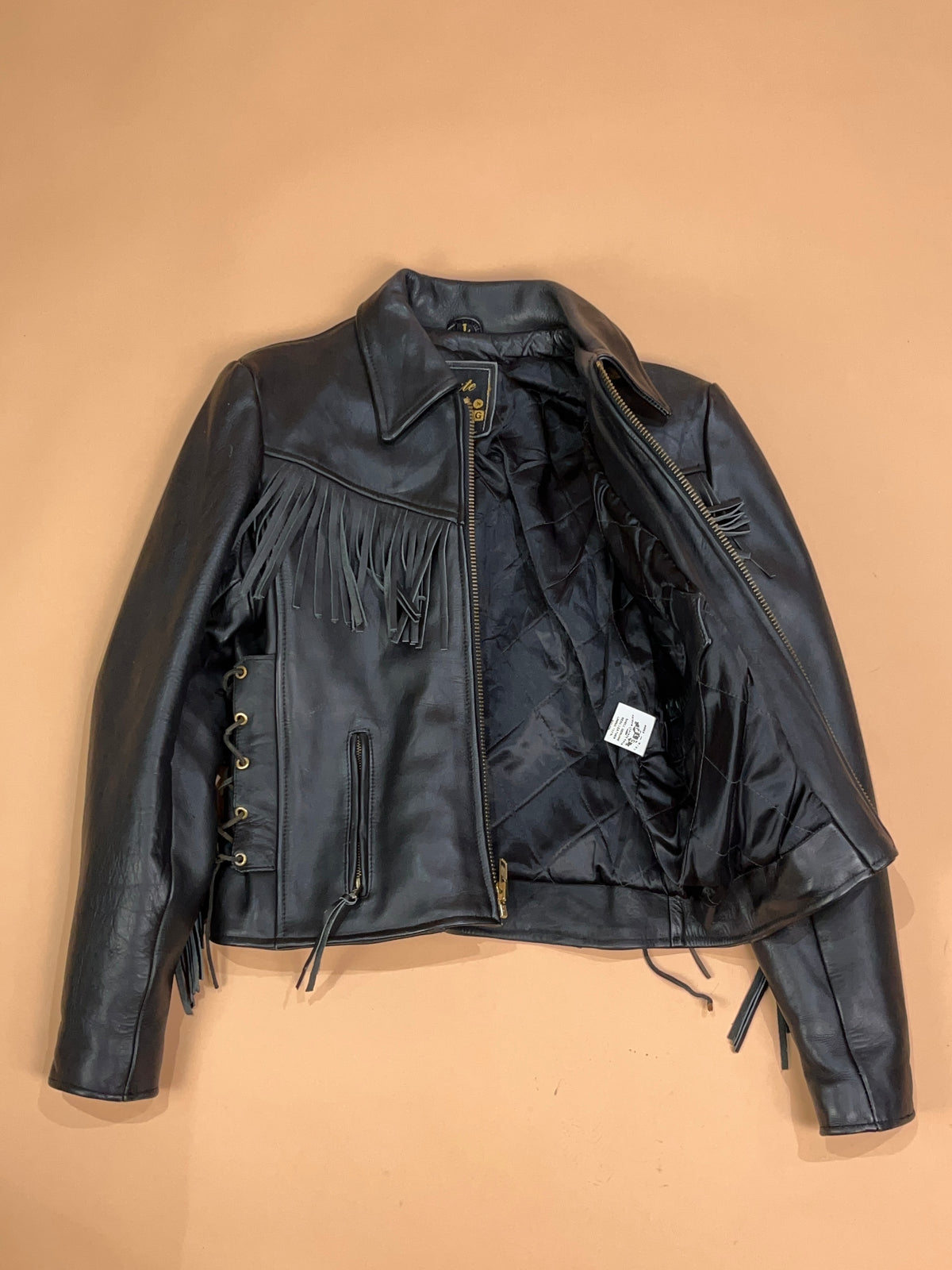 1990's Ultimate Creation by PLG Fringe Leather Biker Jacket - S
