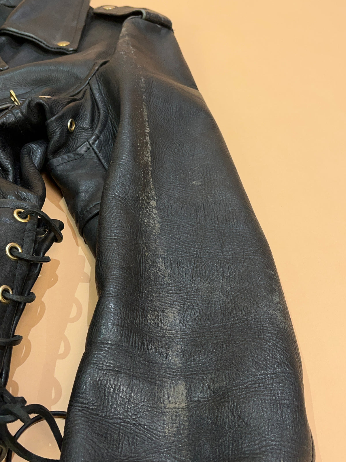 Vintage Black Leather Perfecto Biker Jacket