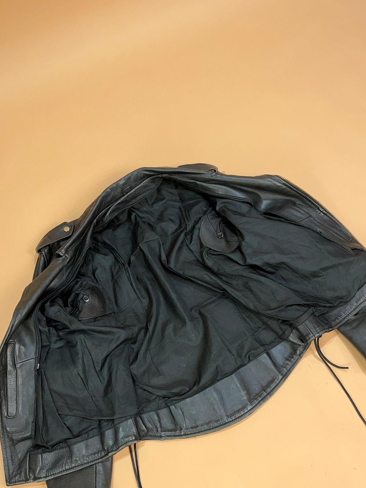 Vintage Black Leather Perfecto Biker Jacket