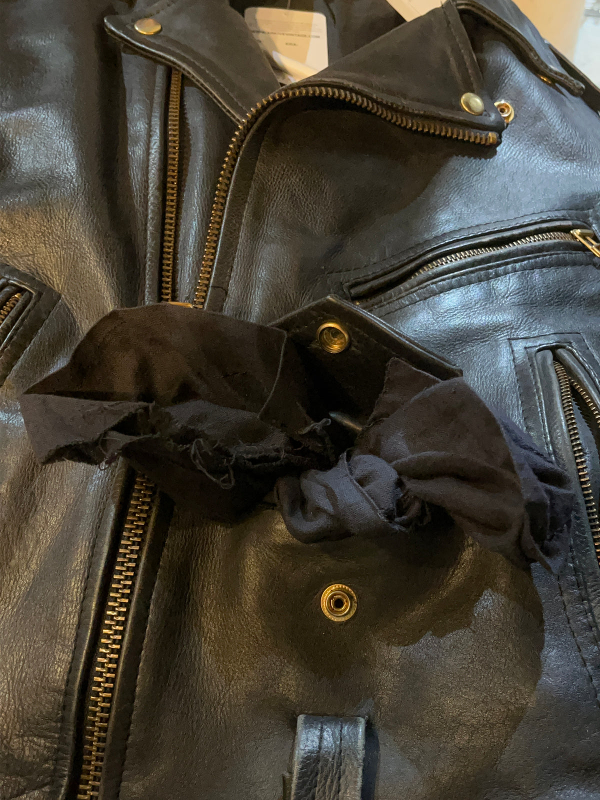 Vintage Black Leather Perfecto Biker Jacket