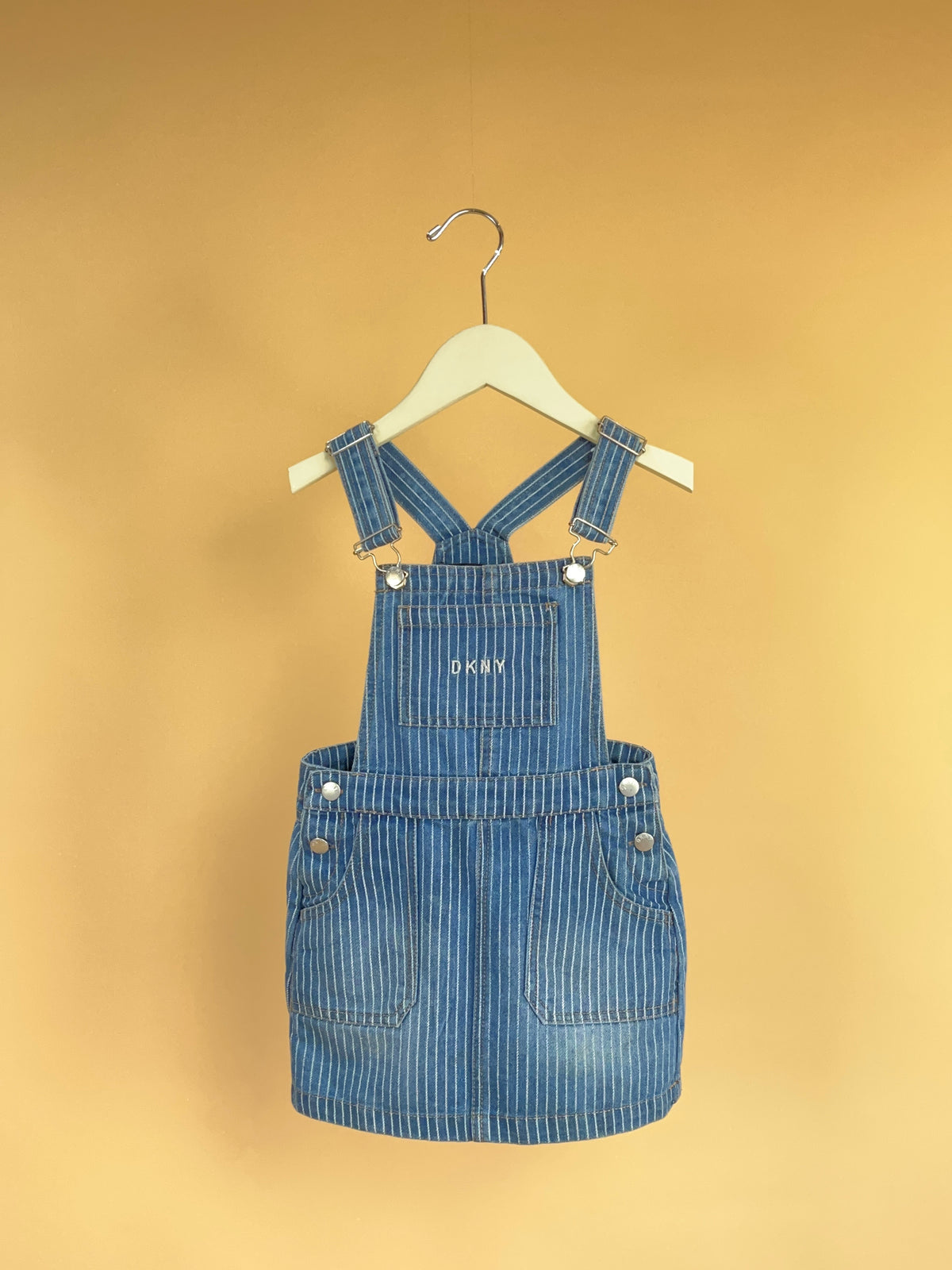 Y2K Hickory DKNY Pinafore Denim Dress - 4Y