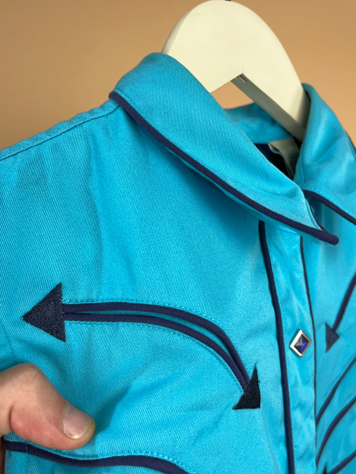 1990's Roper turquoise sleeveless western blouse — Arkive Vintage
