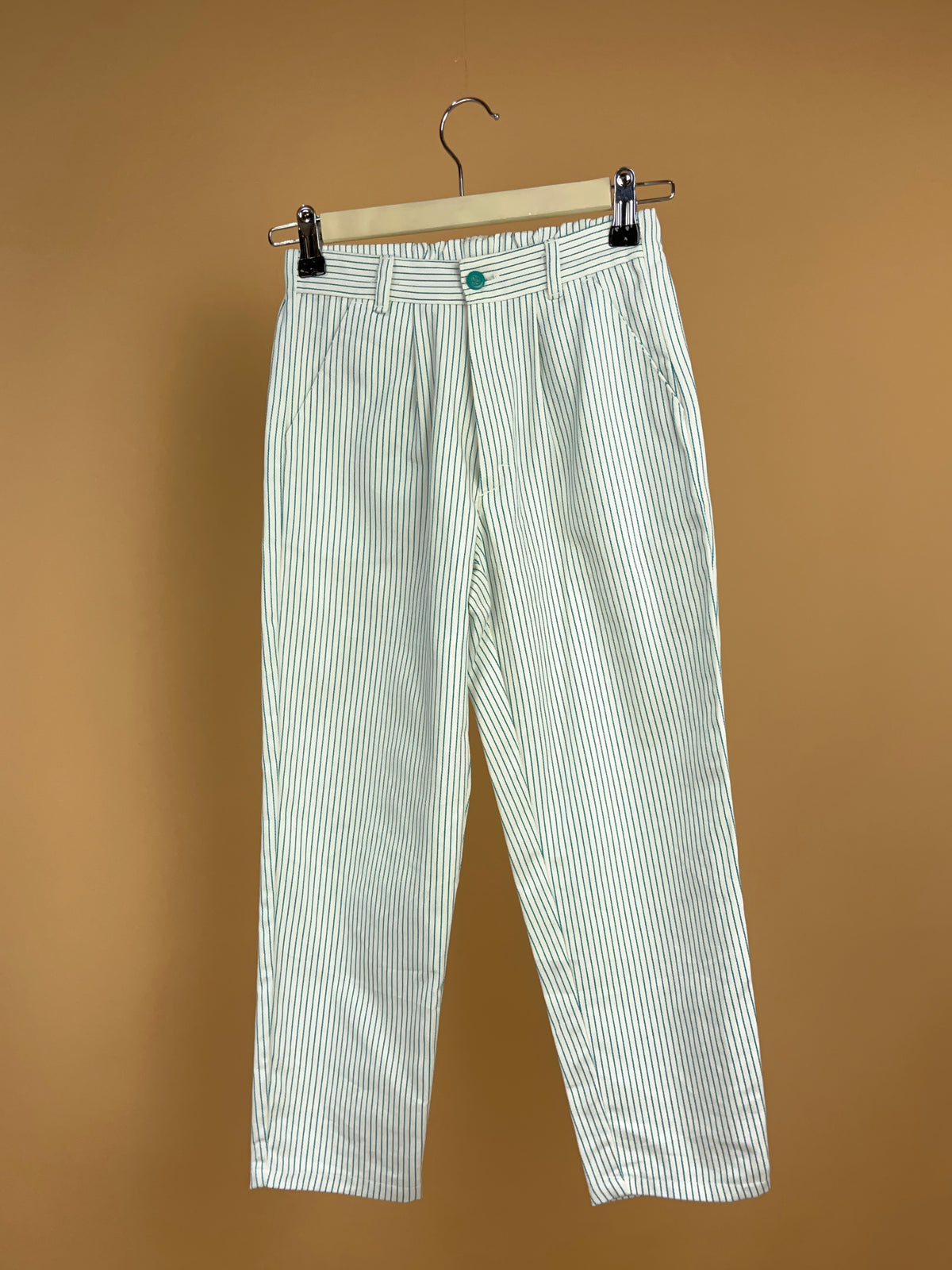 1980s Dadoe Dada Aqua Pinstripe Jeans - 7Y