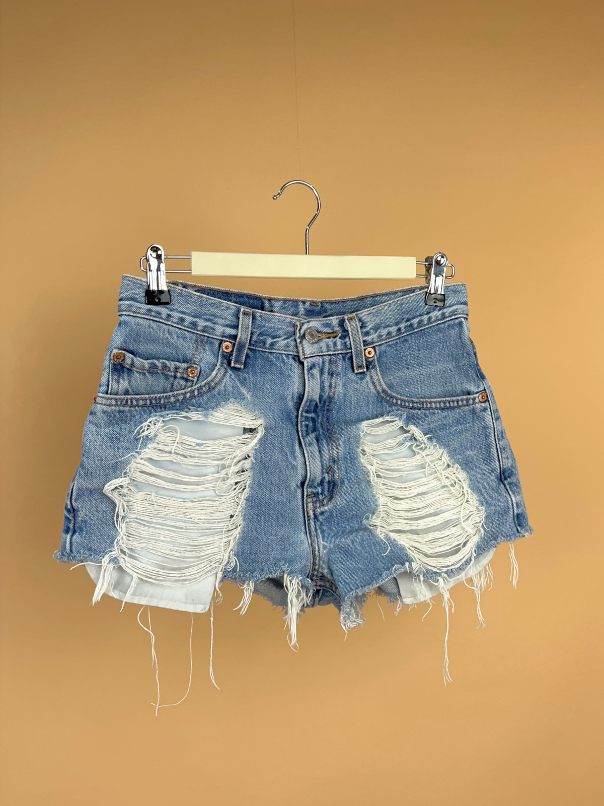 Y2K FURST OF A KIND Reworked Levi's 505 Distressed Denim Shorts