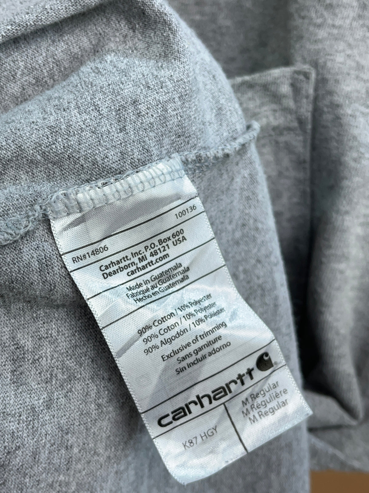 Carhartt Grey Marl Original Fit Pocket Tee - L