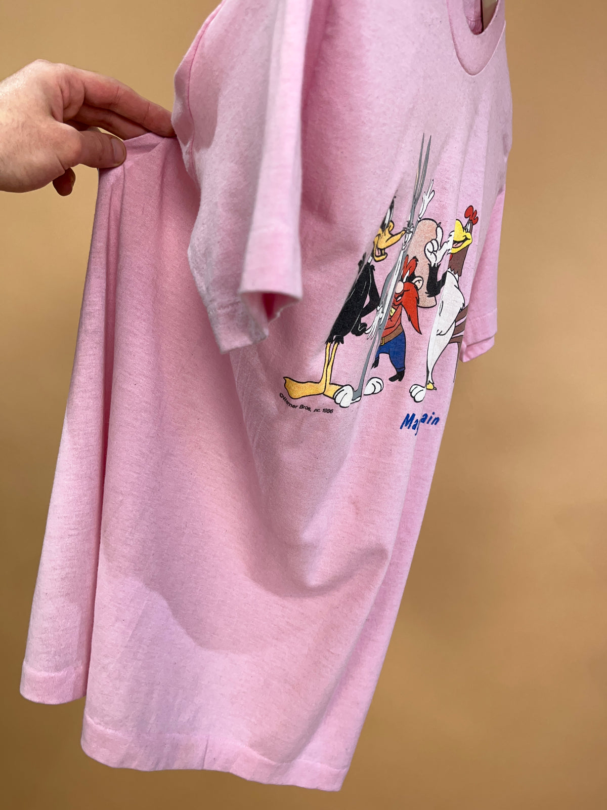 1980's Warner Bros Looney Tunes Magic Mountain Pink Tee - S