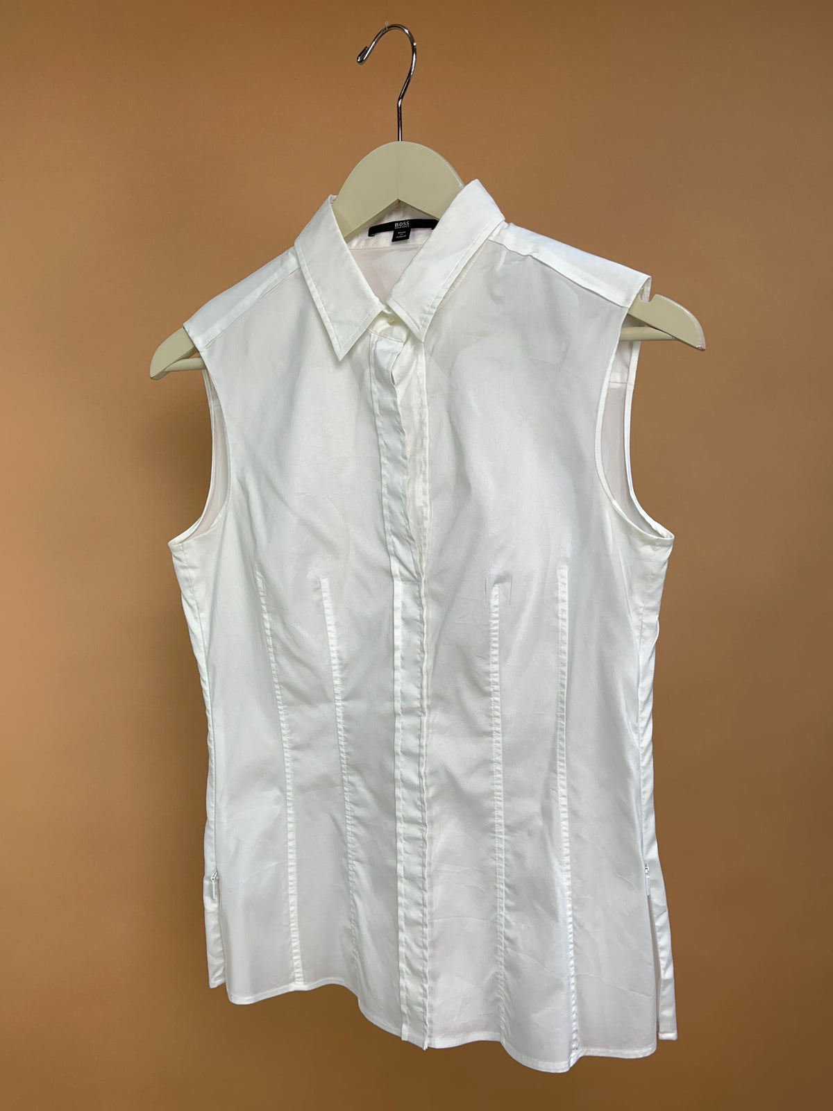 Hugo Boss White Sleeveless Blouse - S