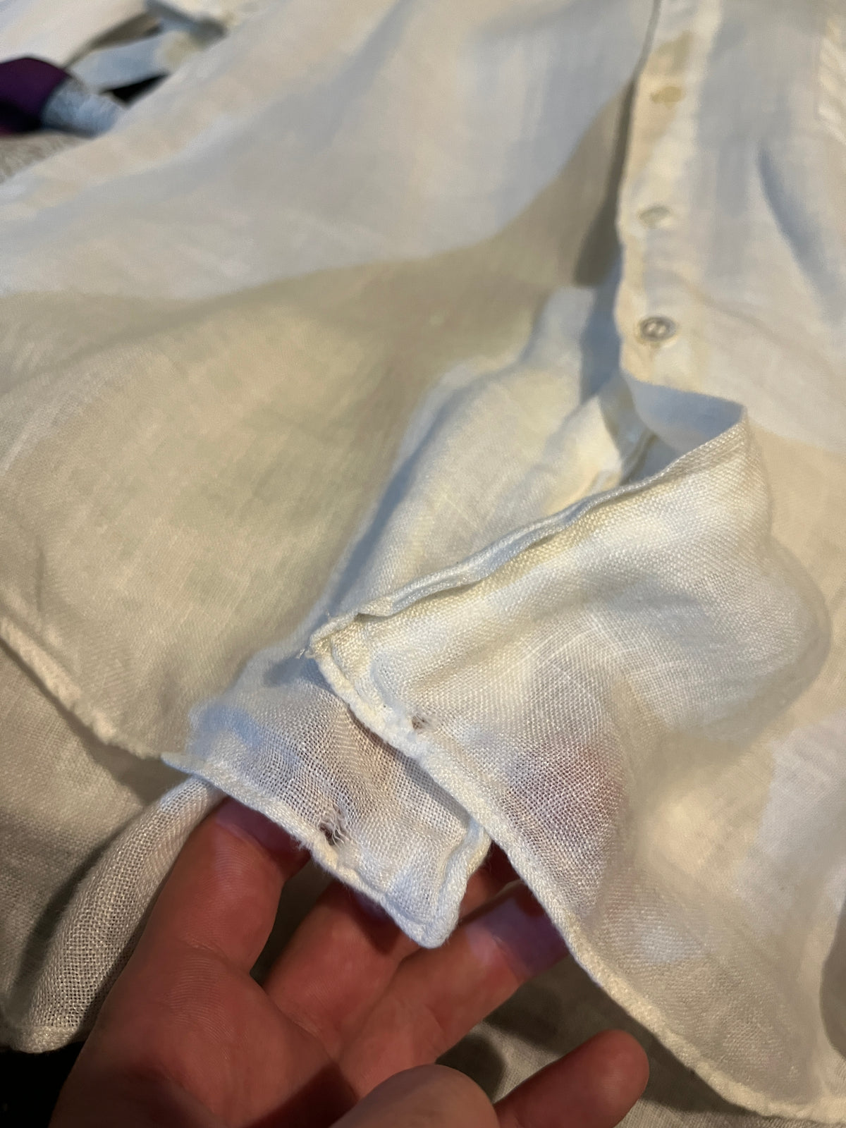 Comme des Garçons white 100% linen shirt, made in France, easy drape — Arkive Vintage