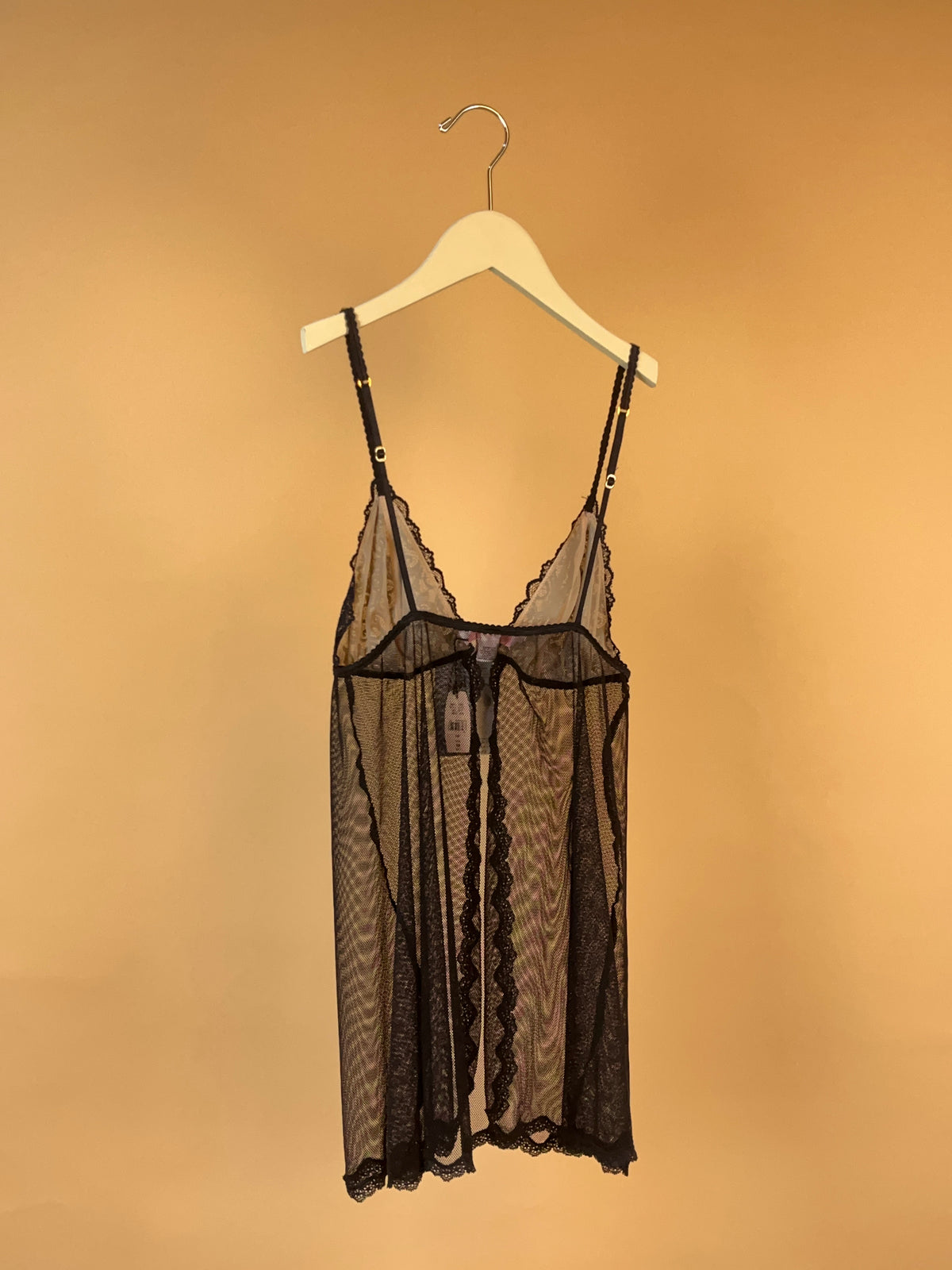 Victorias Secret Black Lace Sheer Babydoll Dress