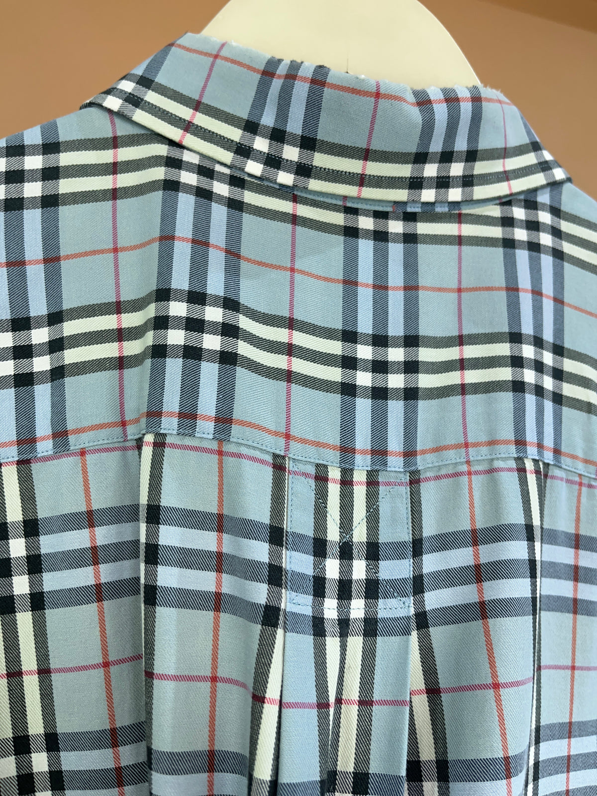 Y2K Burberry light blue Nova check cotton short sleeve shirt, relaxed fit — Arkive Vintage