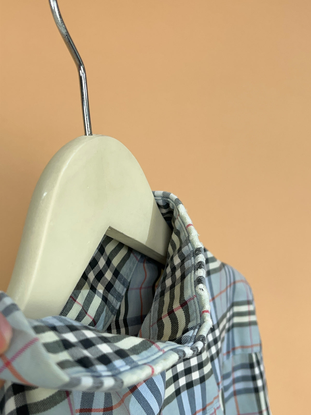 Y2K Burberry light blue Nova check cotton short sleeve shirt, relaxed fit — Arkive Vintage