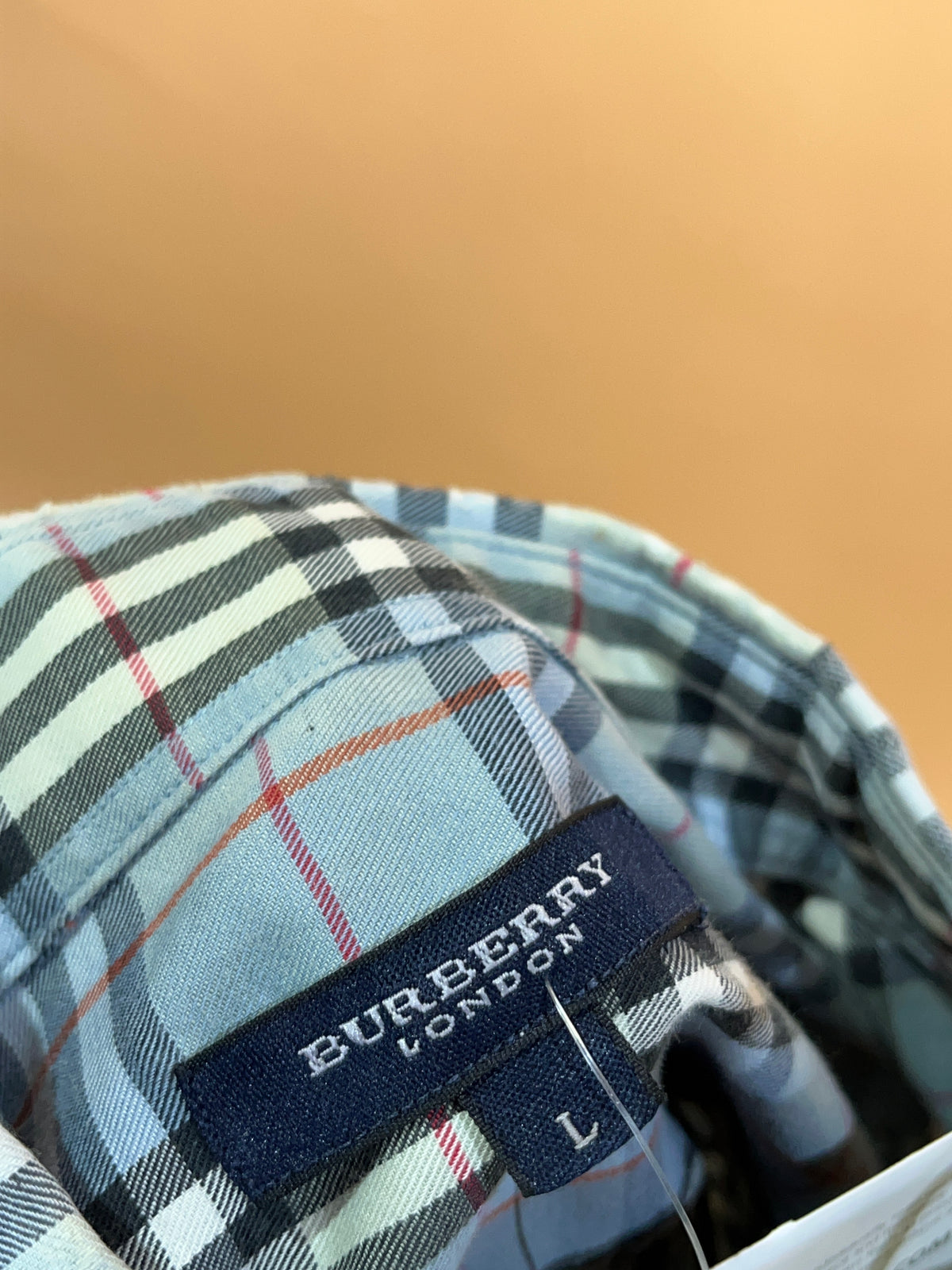 Y2K Burberry light blue Nova check cotton short sleeve shirt, relaxed fit — Arkive Vintage