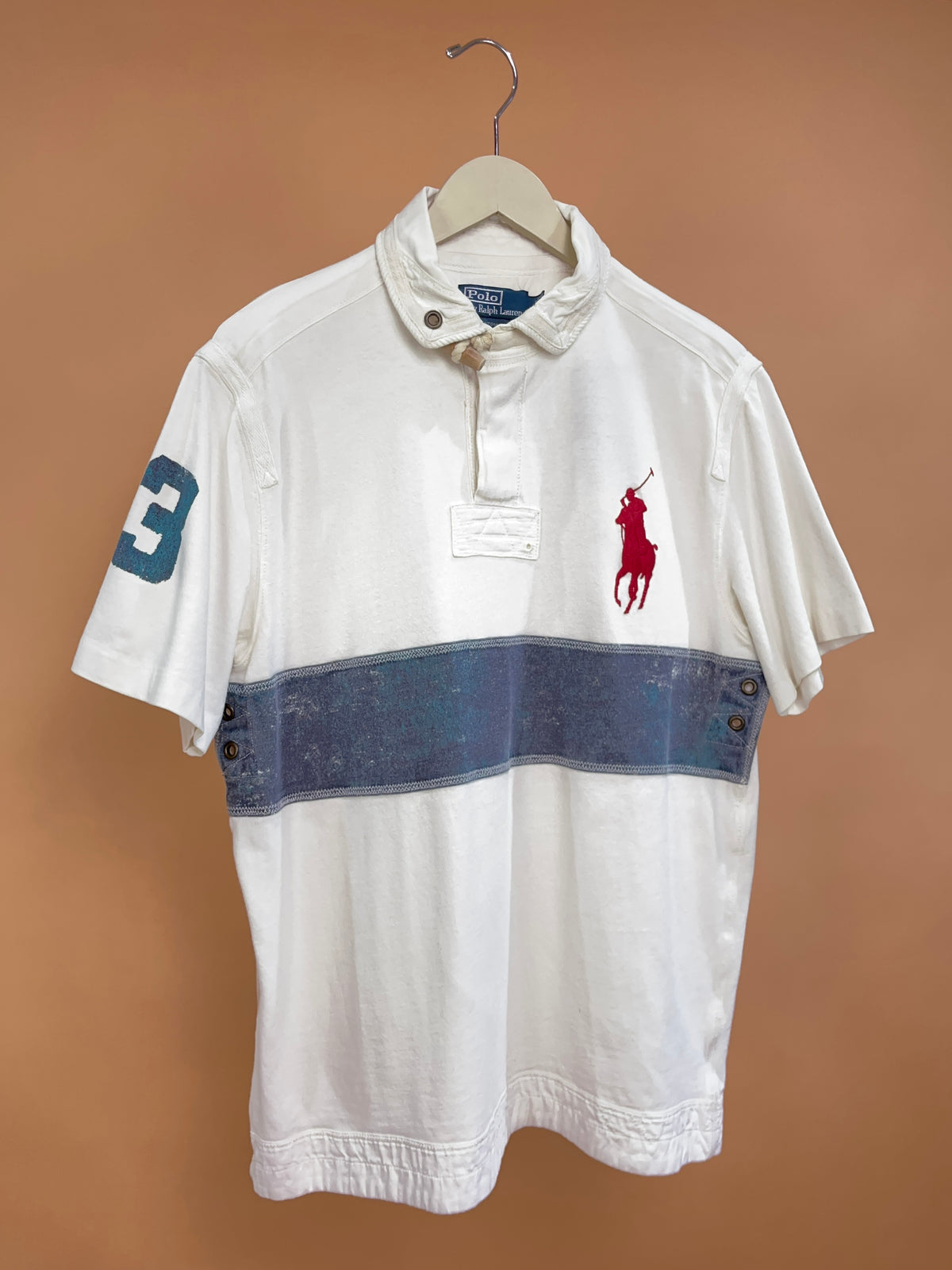 Y2k Ralph Lauren Custom Fit White Polo Shirt - L