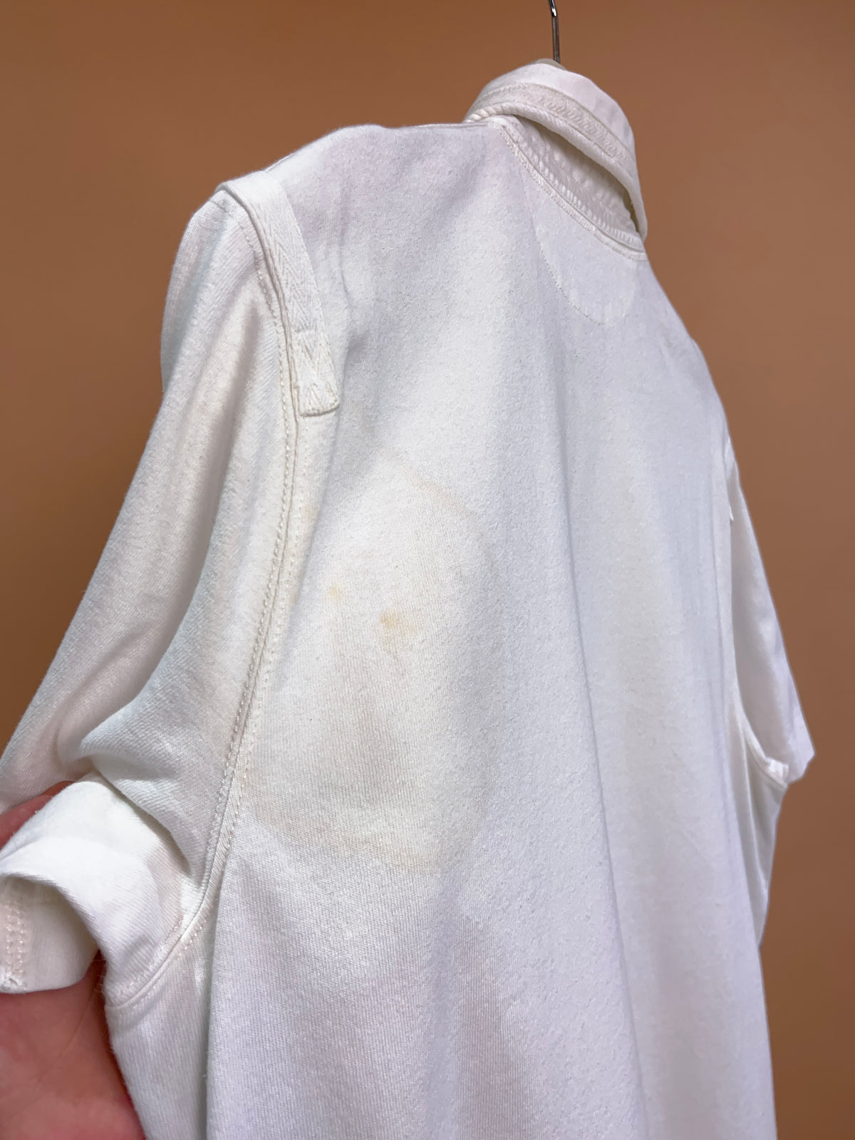 Y2K Ralph Lauren white cotton polo shirt with oversized Big Pony embroidery — Arkive Vintage