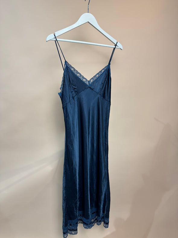 1970's 'Christian Dior' Ink Blue Slip