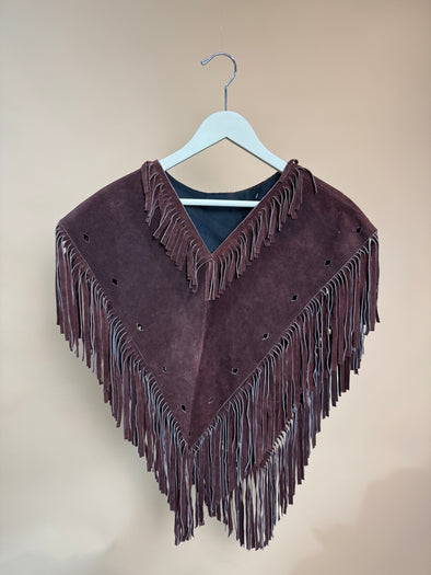 1960's Fringed Suede Poncho