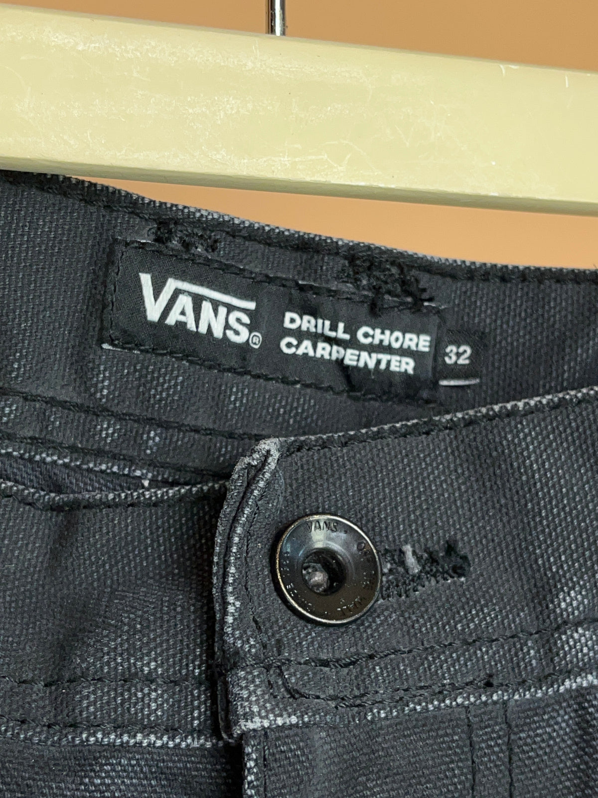 Vans Drill Chore Carpenter Black Wide Leg Carpenter Jeans - 32"
