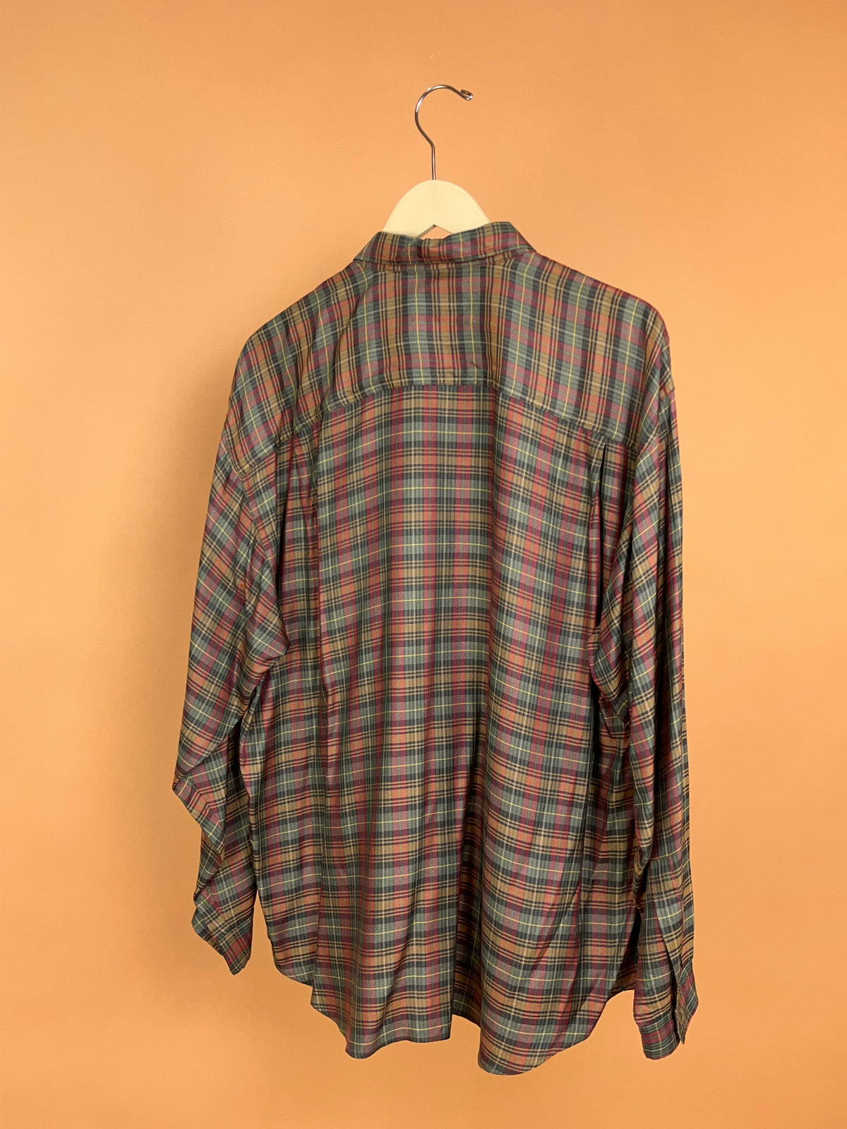 Y2K Nine Twenty East Pure Silk Plaid Shirt - L