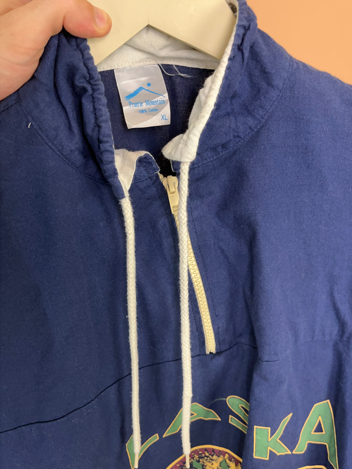 1990s Prairie Mountain "Alaska - Last Frontier" Blue Pullover - Made in USA - XL