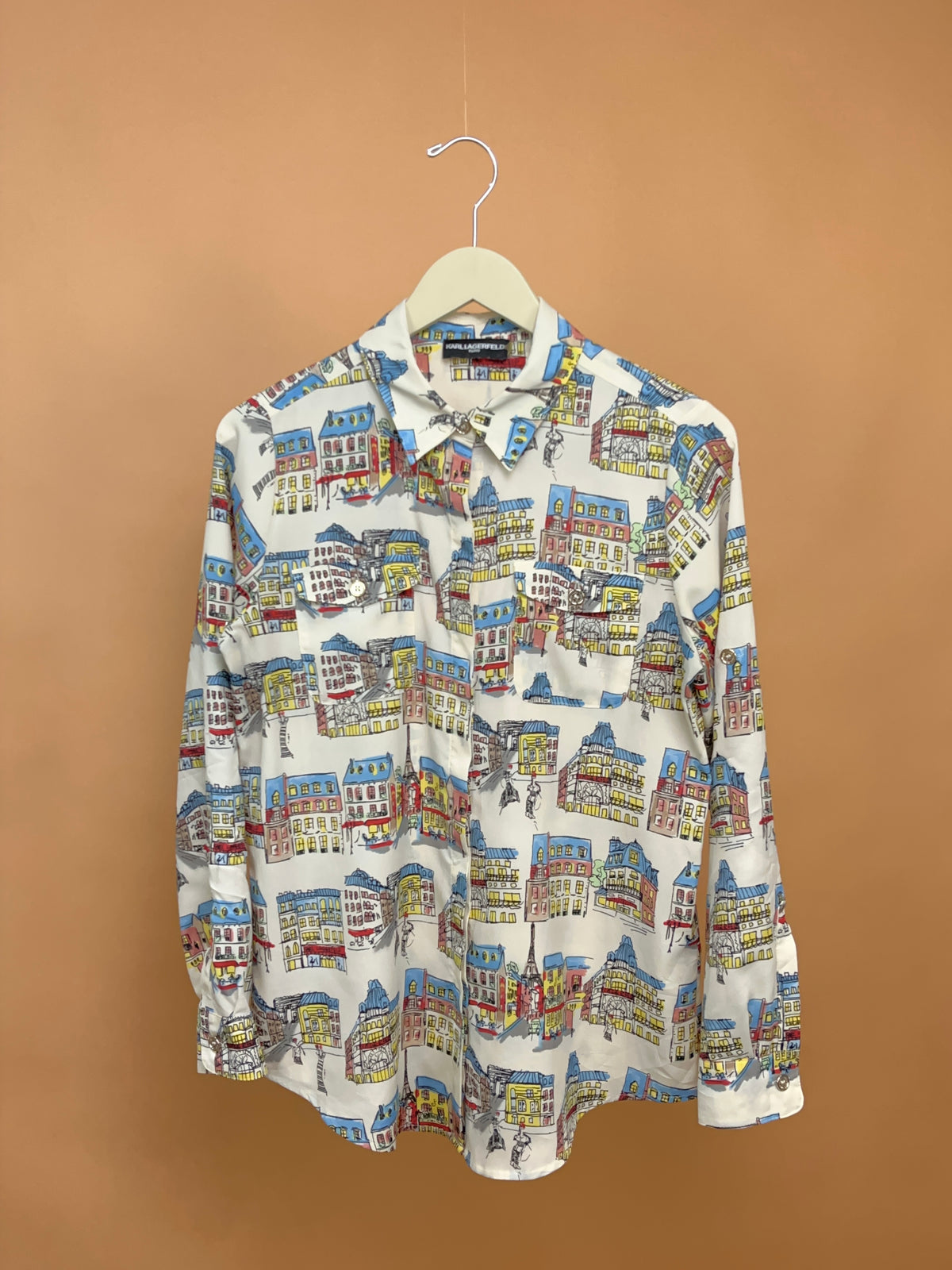 Y2K Karl Lagerfeld Hand-Drawn Parisian Blouse - 10