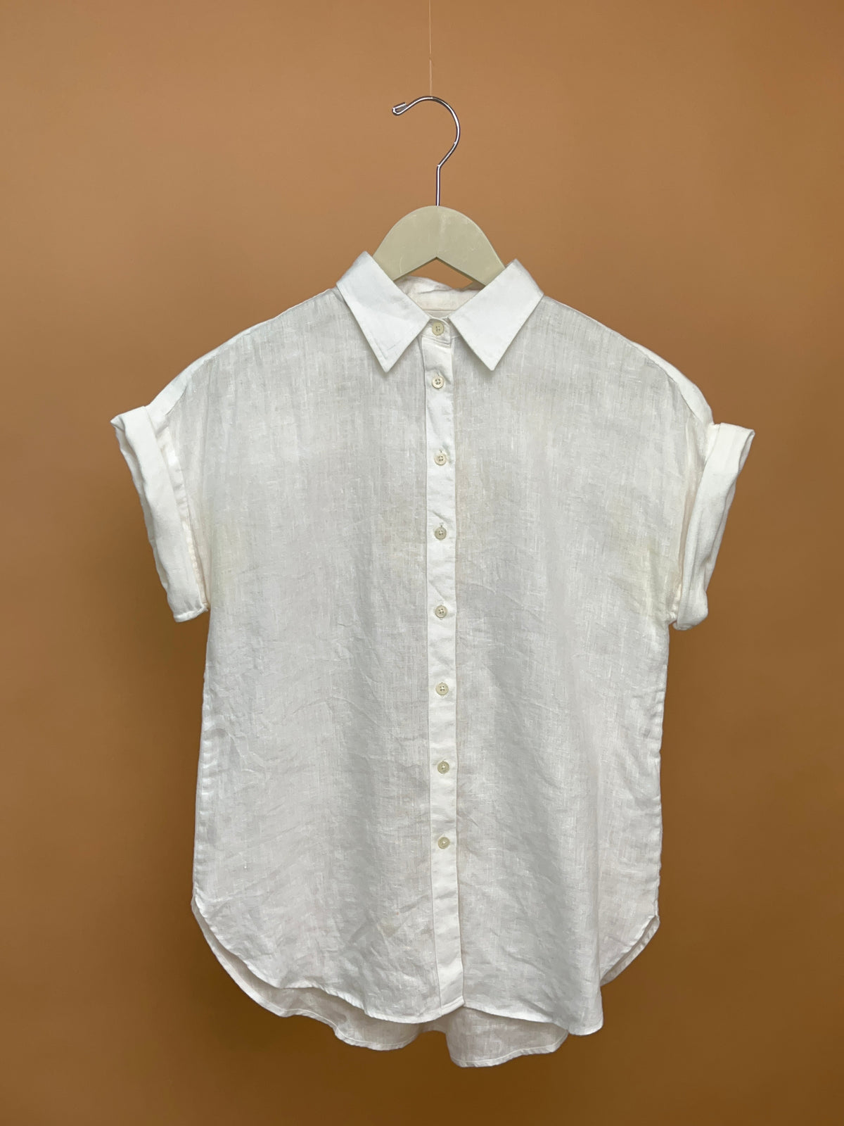Y2K Ralph Lauren White Pure Linen Blouse - 10