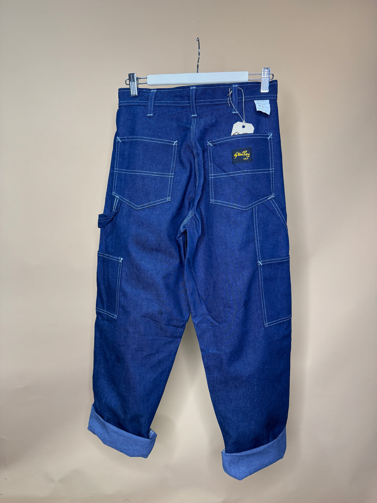 Stan Ray deadstock engineered denim carpenter jeans, made in USA, unworn, size 10 — Arkive Vintage