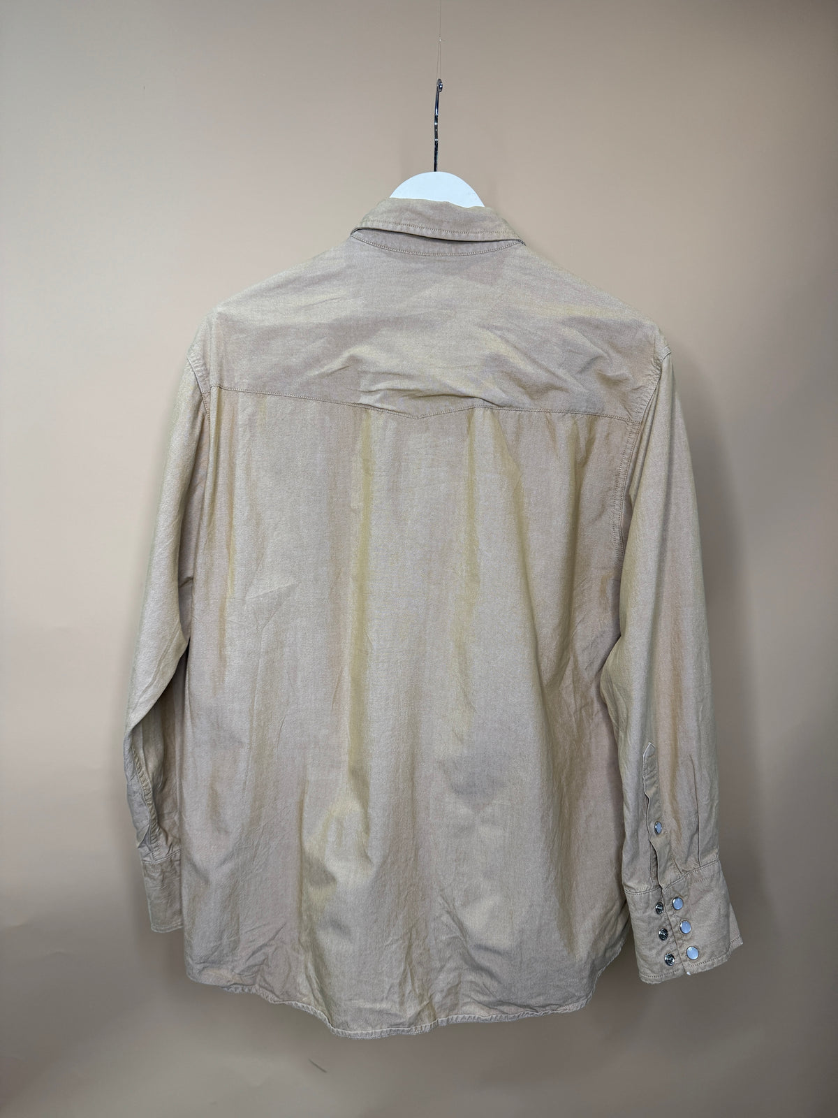Carhartt Tan Long Sleeve Button-Up Shirt - M