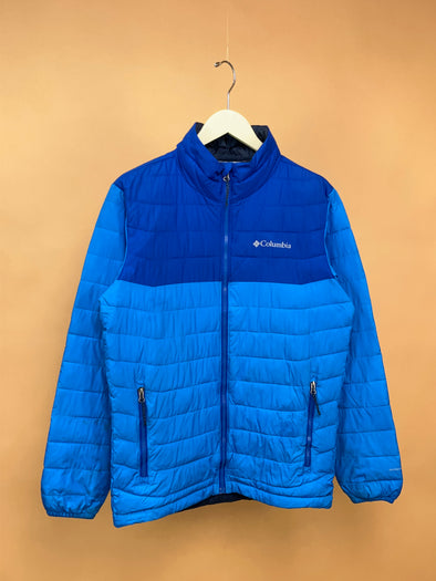 Y2K Columbia Powder Lite Navy Blue Puffer Jacket Omni-Heat